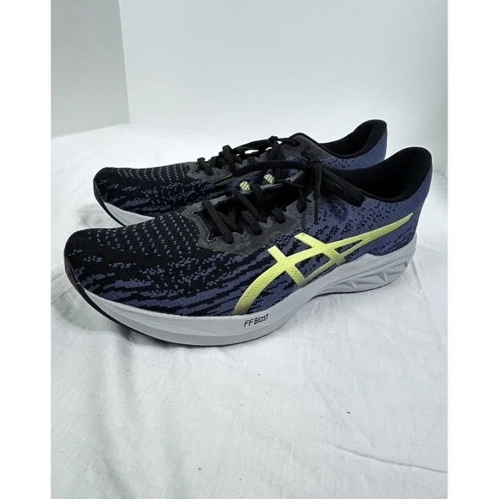 asics mens FF blast shoes sz 12 running mesh athletic sneakers Blue Black Yellow